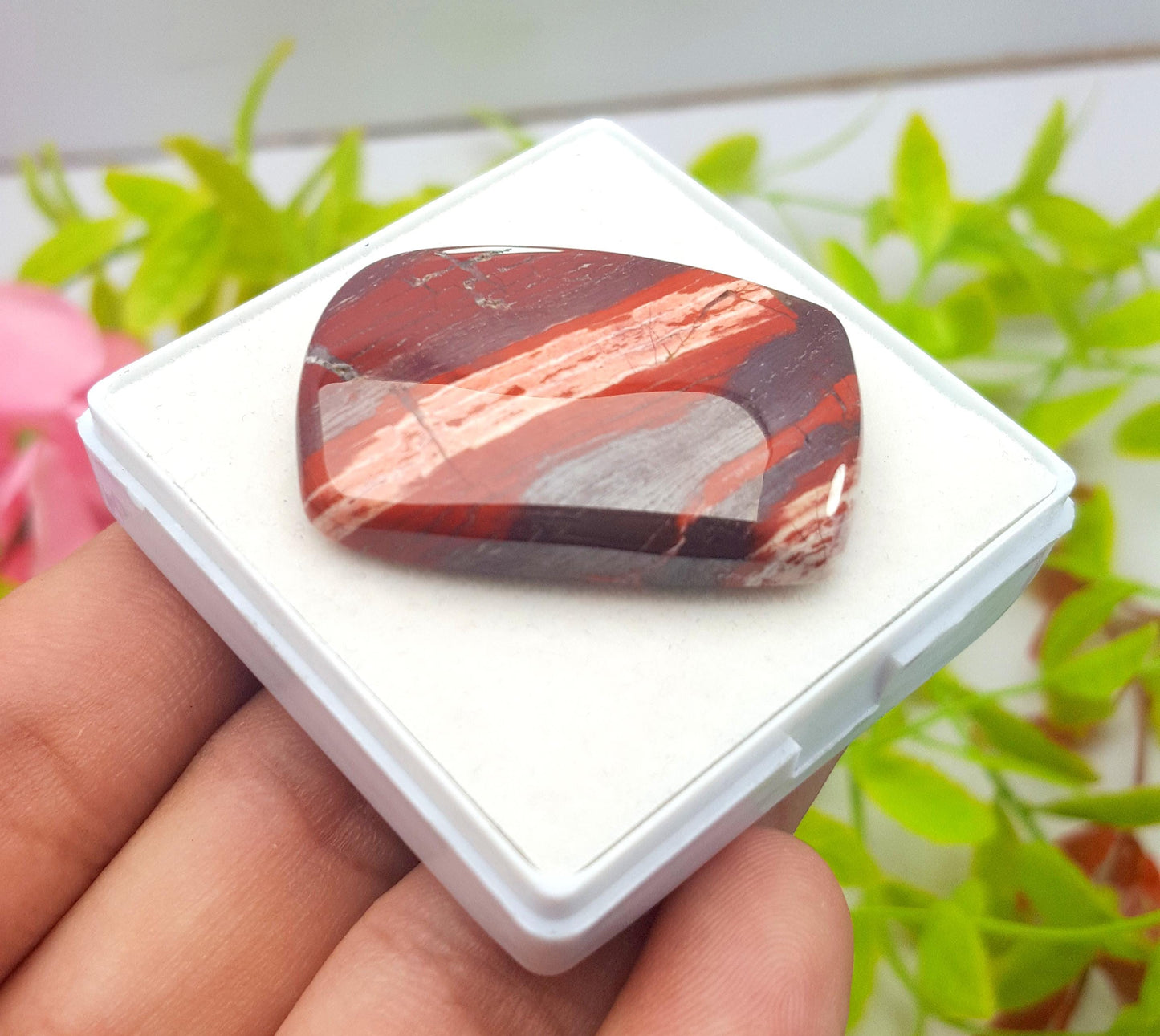 Natural Snake Skin Jasper, Cushion Shape Cabochon Loose Gemstone, 86.20 Carat, Size-36x25x7mm, Gift For Her, PC-1