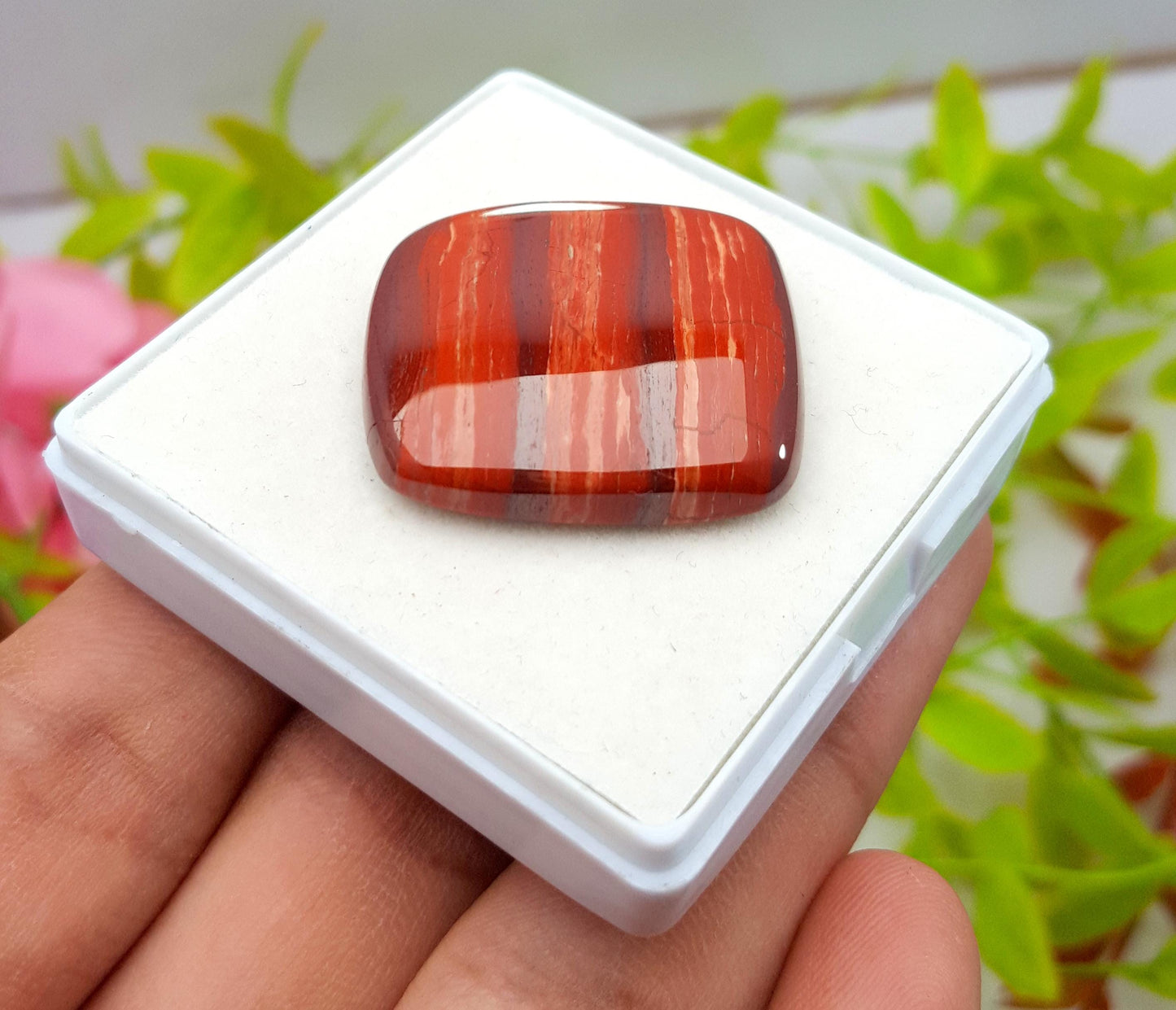 Natural Snake Skin Jasper, Cushion Shape Cabochon Loose Gemstone, 58.30 Carat, Size-29x27x7mm, Gift For Her, PC-1