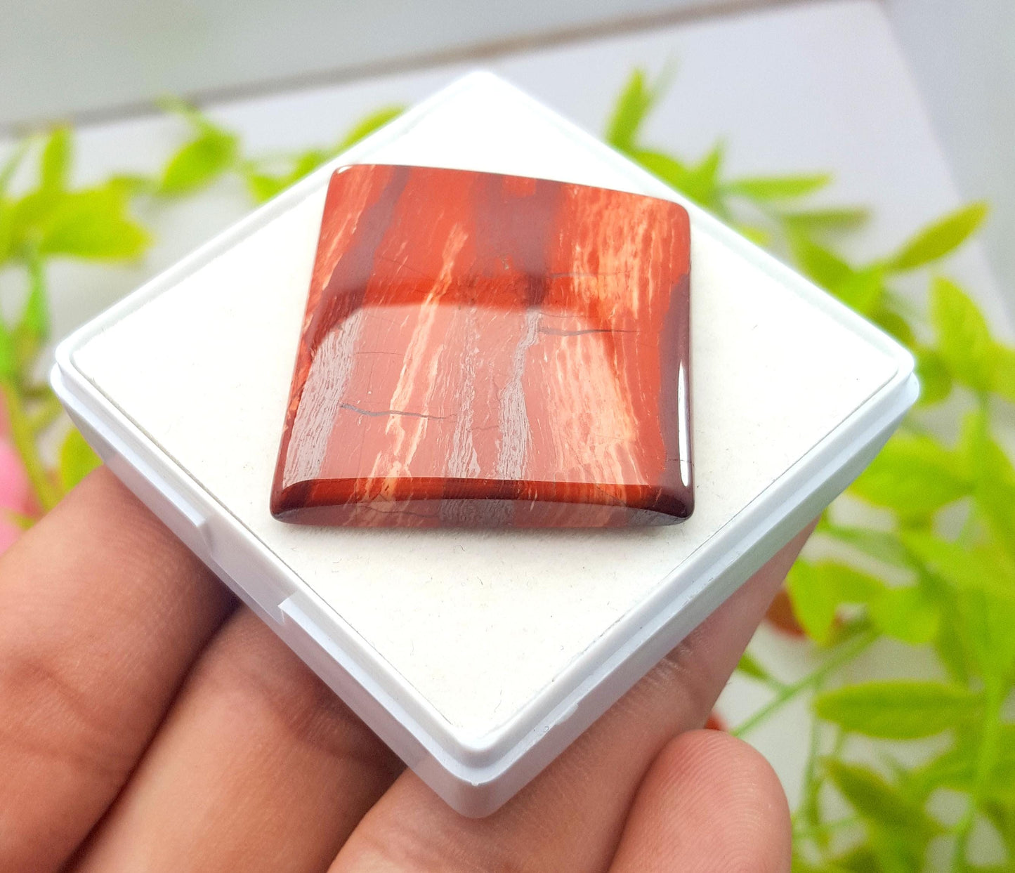 Natural Snake Skin Jasper, Square Shape Cabochon Loose Gemstone, 79.00 Carat, Size-34x31x5mm, Gift For Her, PC-1