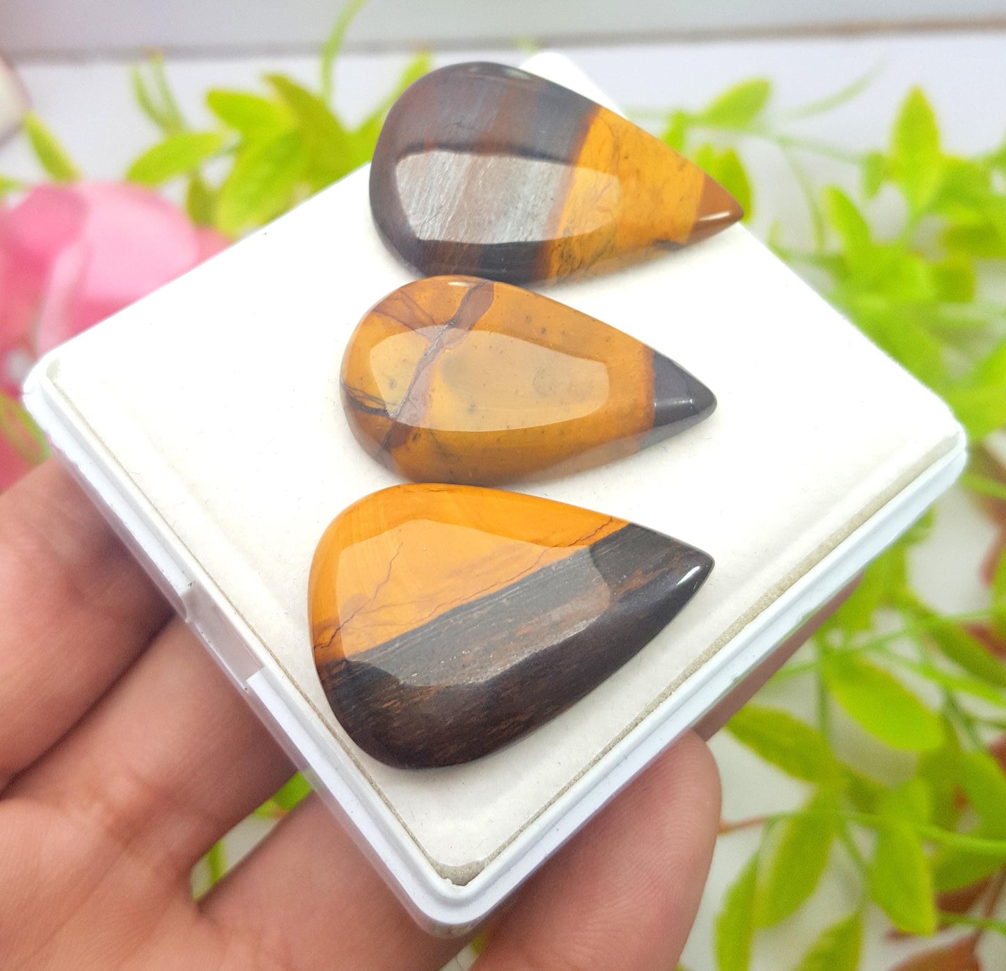 Jasper, Natural Mookaite Jasper, Pear Cabochon Gemstone Lot, 105.20 Carat, Size-35x25x5mm To 32x19x6mm, Gift For Her, PC-3