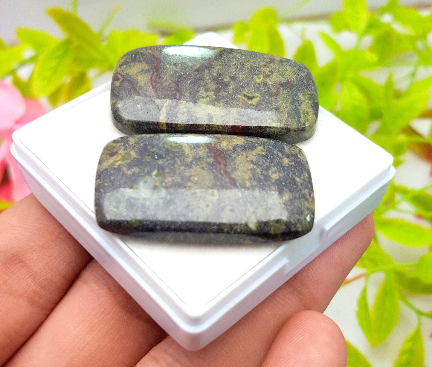 Jasper, Natural Dragon Blood Jasper, Cushion Cabochon Gemstone Lot, 113.75 Carat, Size-35x22x5mm To 38x23x5mm, Gift For Her, PC-2