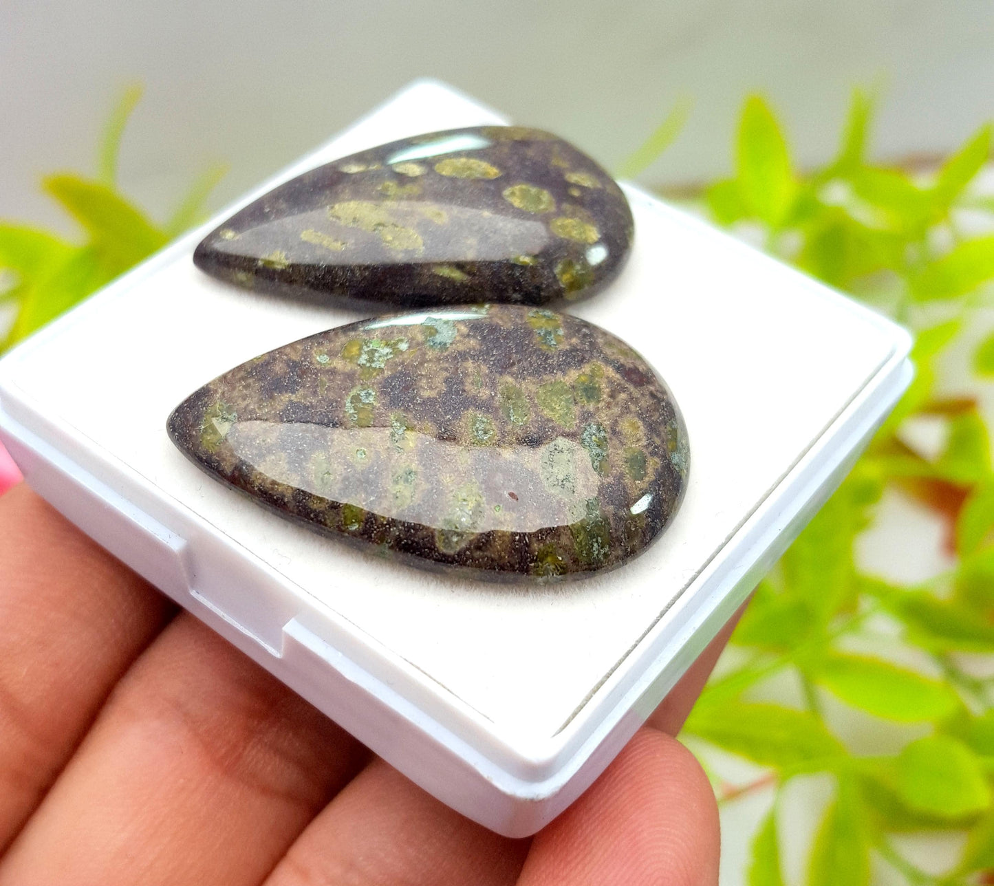 Jasper, Natural Dragon Blood Jasper, Pear Cabochon Gemstone Lot, 73.80 Carat, Size-34x20x7mm To 35x19x5mm, Gift For Her, PC-2