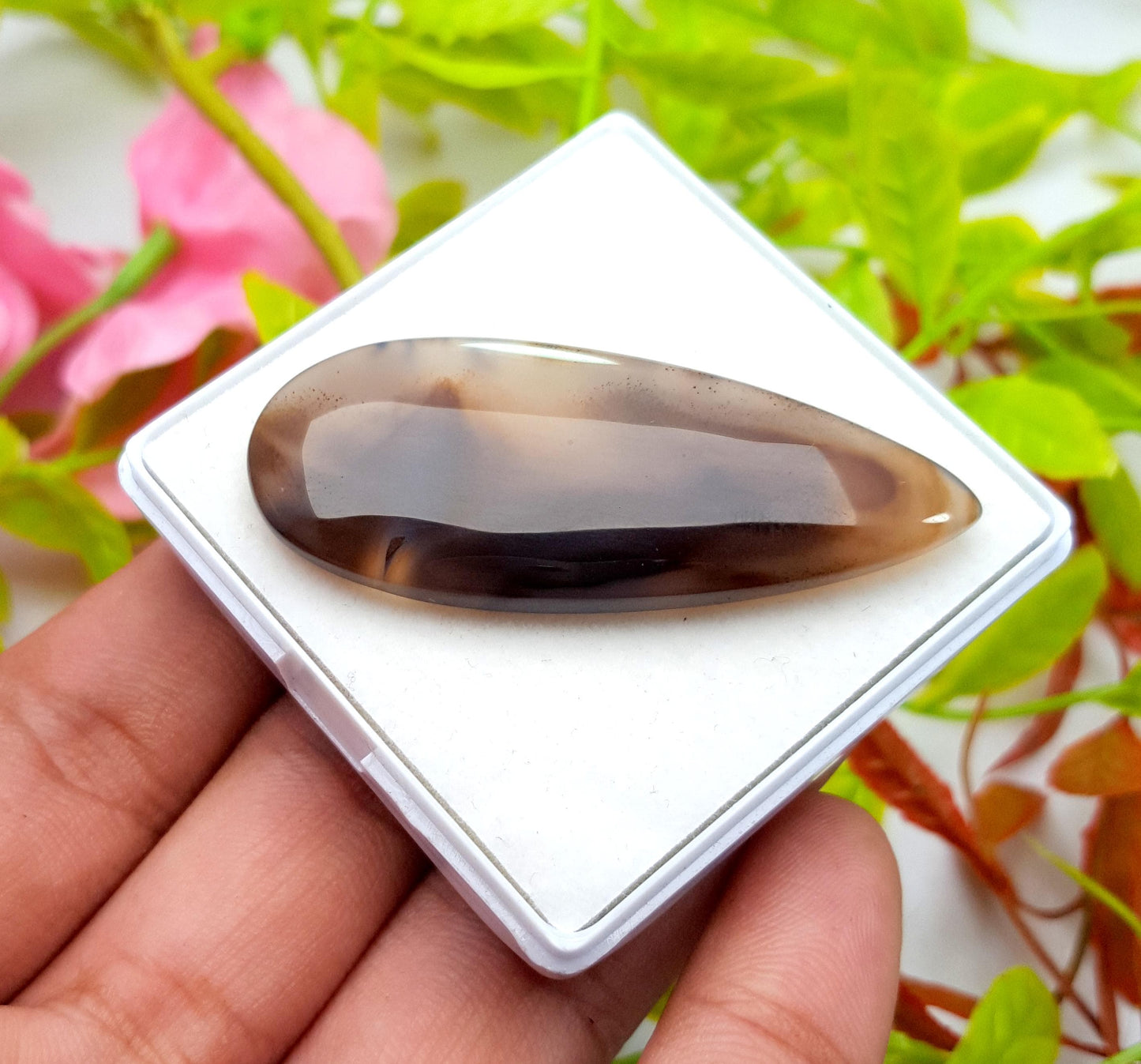 Montana Agate, PEAR Smooth Cabochon Loose Gemstone, 47.80 Carat, Size-51x20x5mm,