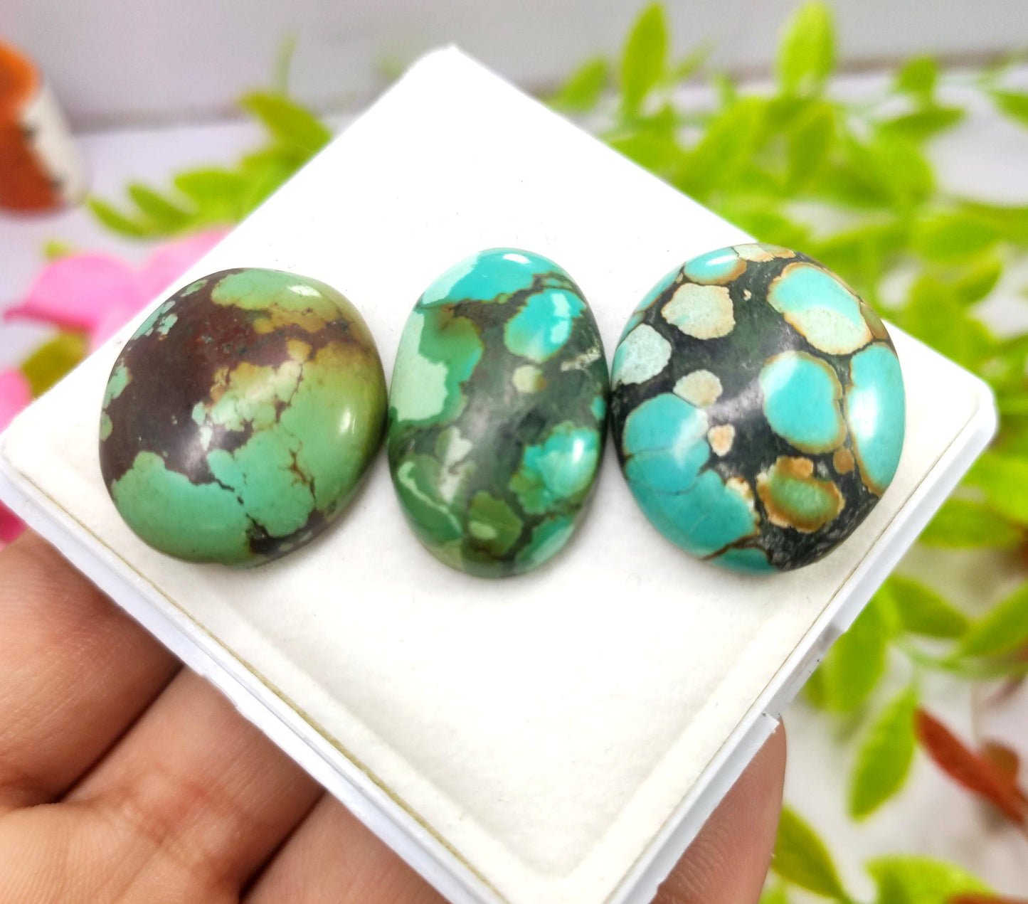 Turquoise, 100% Natural Tibetan Turquoise, Oval Smooth Cabochon Gemstone Lot, 79.00 Carat, Size-28x24x7mm To 25x23x7mm, For Jewelry Making,