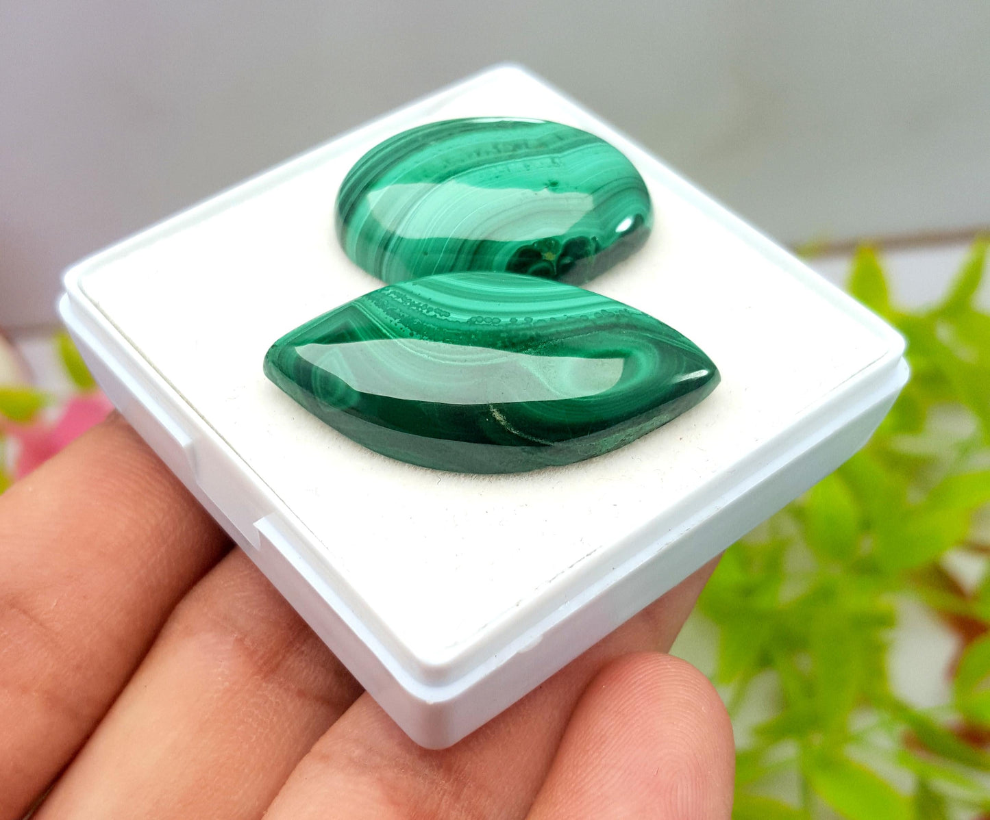 Malachite Mix Shape Smooth Cabochon Loose Gemstone, 83.80 Carat, Size-35x17x6mm To 27x18x7mm,