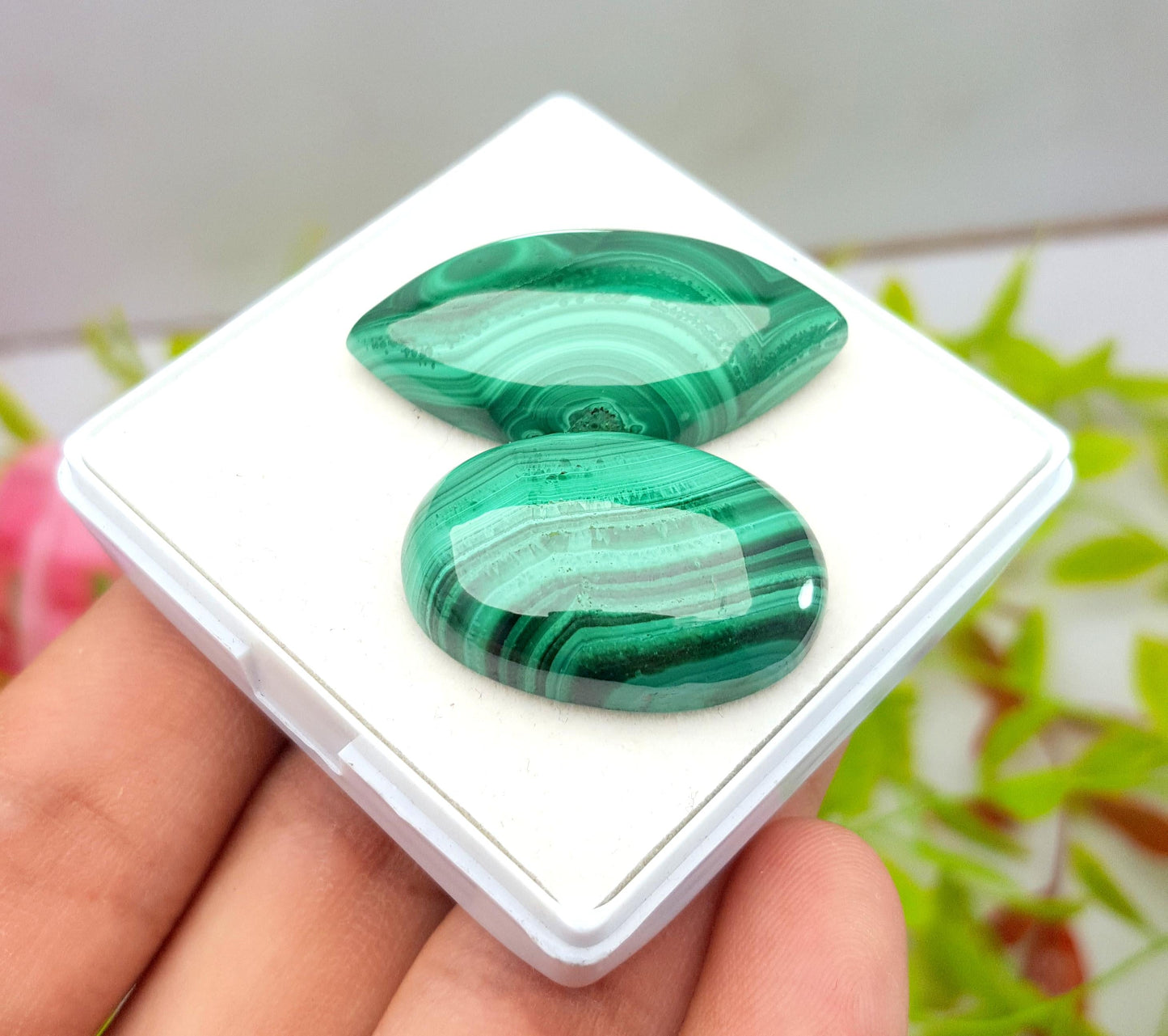 Malachite Mix Shape Smooth Cabochon Loose Gemstone, 83.80 Carat, Size-35x17x6mm To 27x18x7mm,