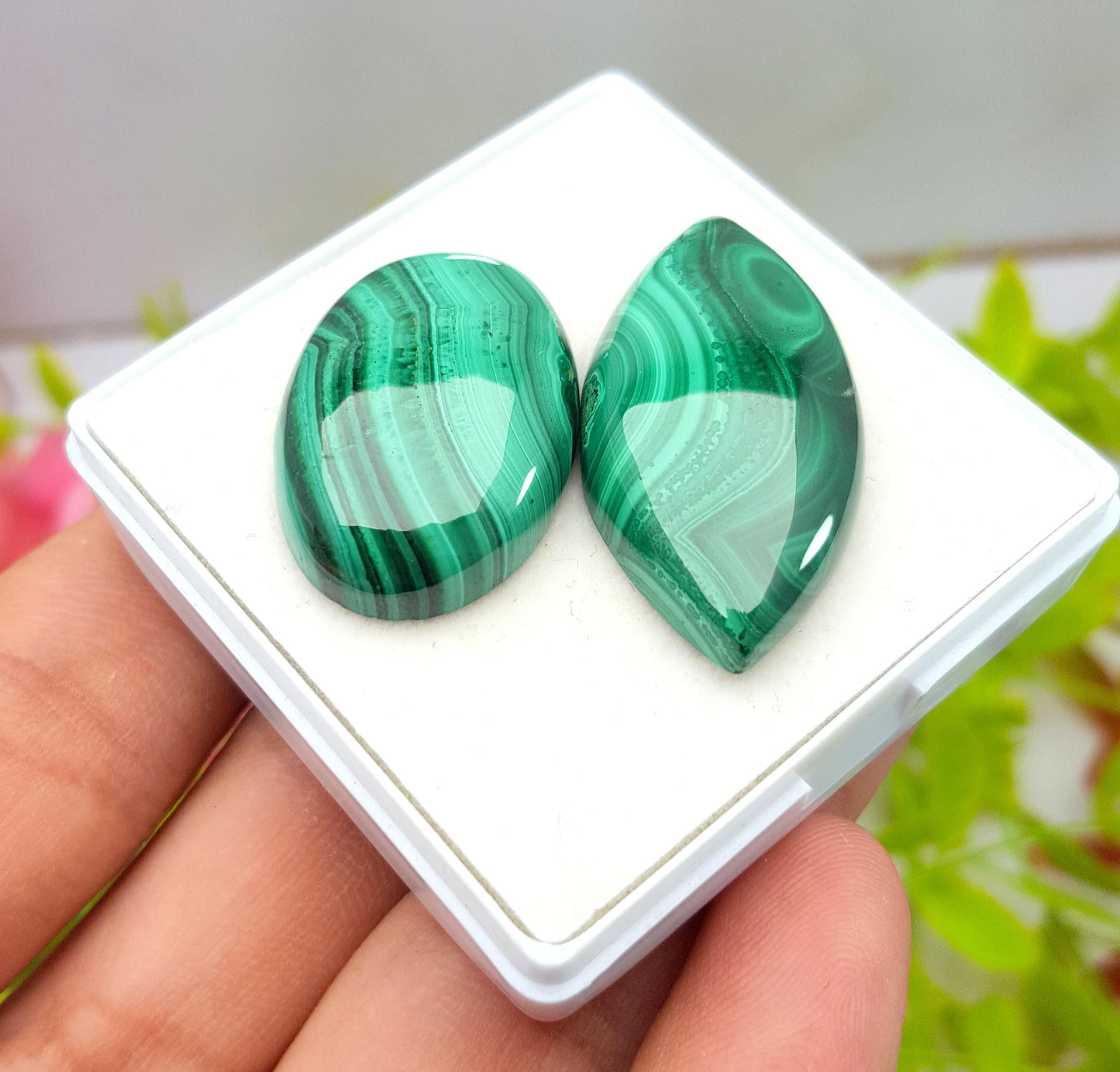 Malachite Mix Shape Smooth Cabochon Loose Gemstone, 83.80 Carat, Size-35x17x6mm To 27x18x7mm,