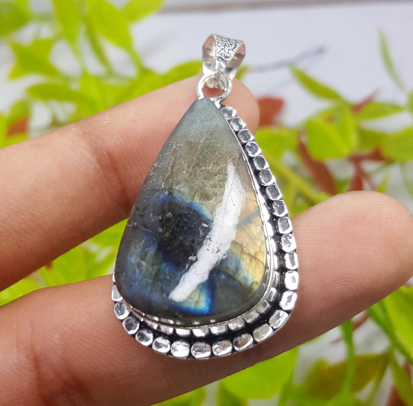 Pendent, Natural Multi Fire Labradorite Gemstone Pendant, Handmade Pendant, Labradorite Jewelry, Gift For Her,