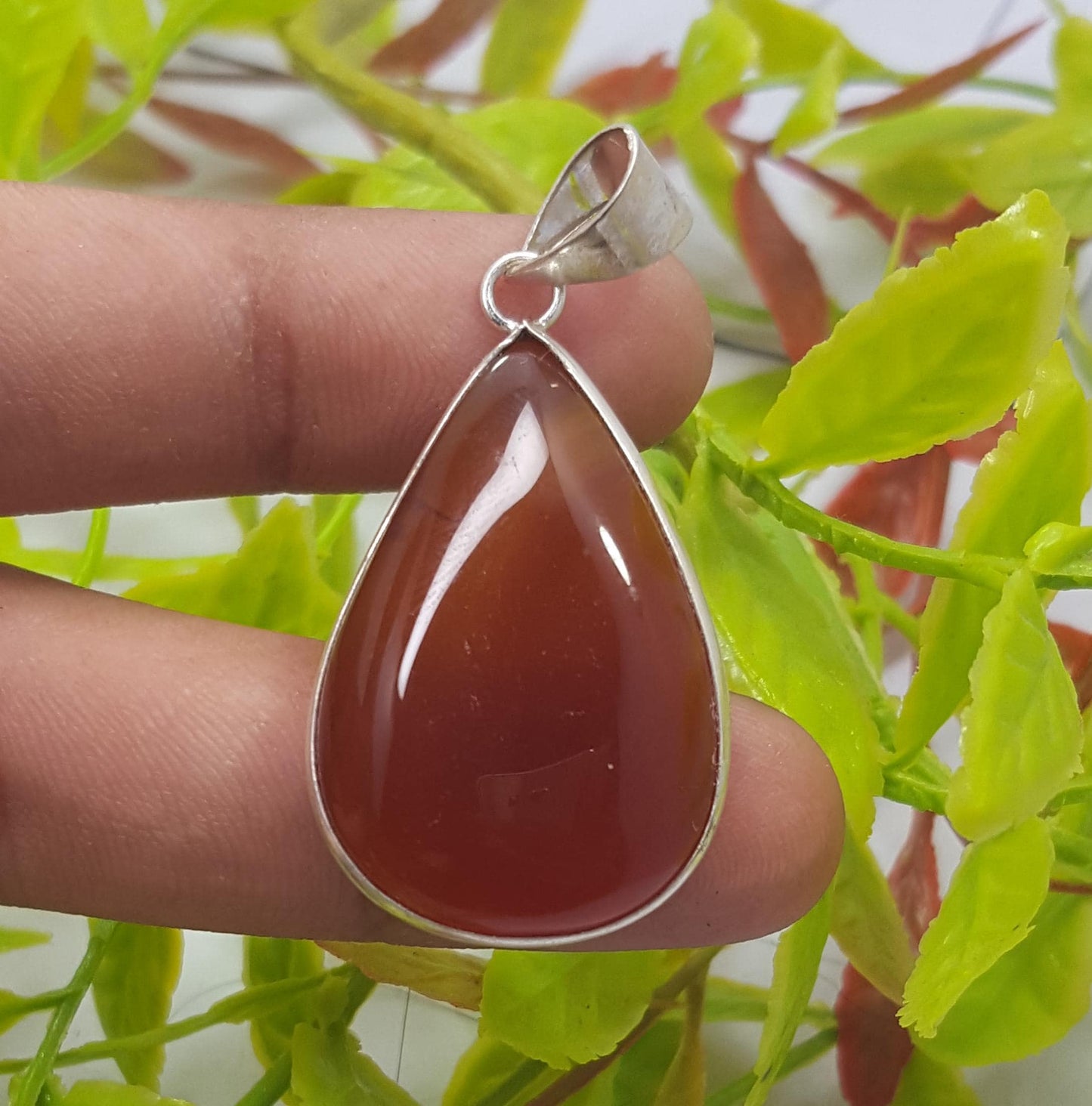 Silver Pendent, Natural Carnelian Gemstone Pendant, Handmade Pendant, 92.5 Sterling Silver Carnelian Jewelry, Gift For Her,