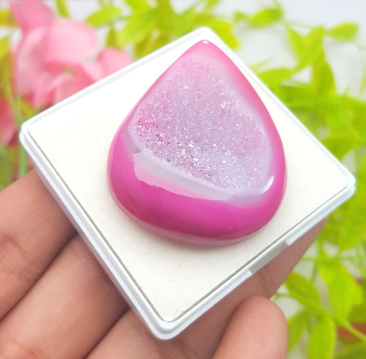 Agate, 100% Natural Pink Banded Agate, Pear Huge Size Cabochon Loose Gemstone, 102.50 Carat, Size-43x34x10mm, For Jewelry Making,