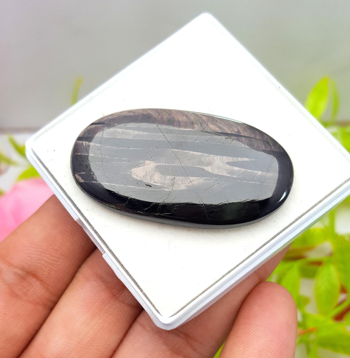 100% Natural Hyper Steen, Oval Smooth Cabochon Loose Gemstone, 63.00 Carat, Size-44x13x5mm, For Jewelry Making,