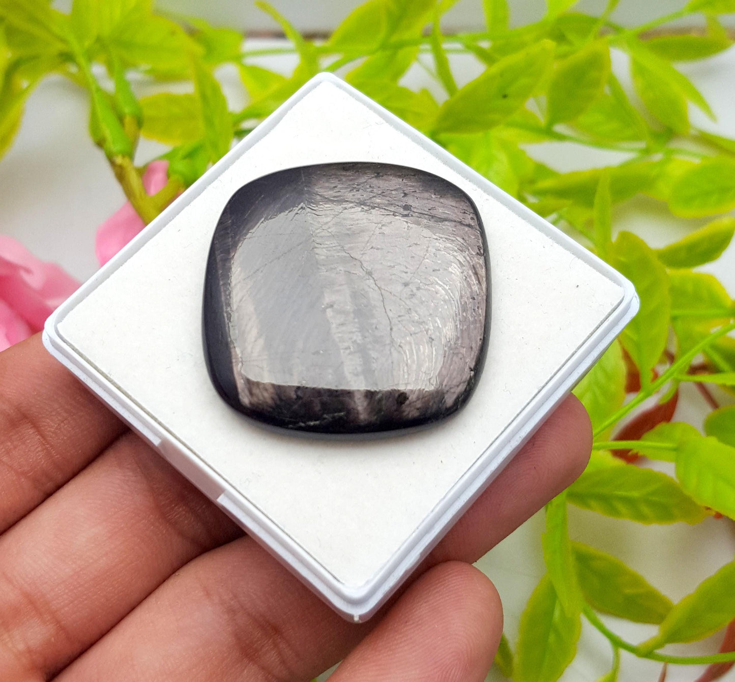 100% Natural Hyper Steen, Cushion Smooth Cabochon Loose Gemstone, 78.90 Carat, Size-35x32x5mm, For Jewelry Making,