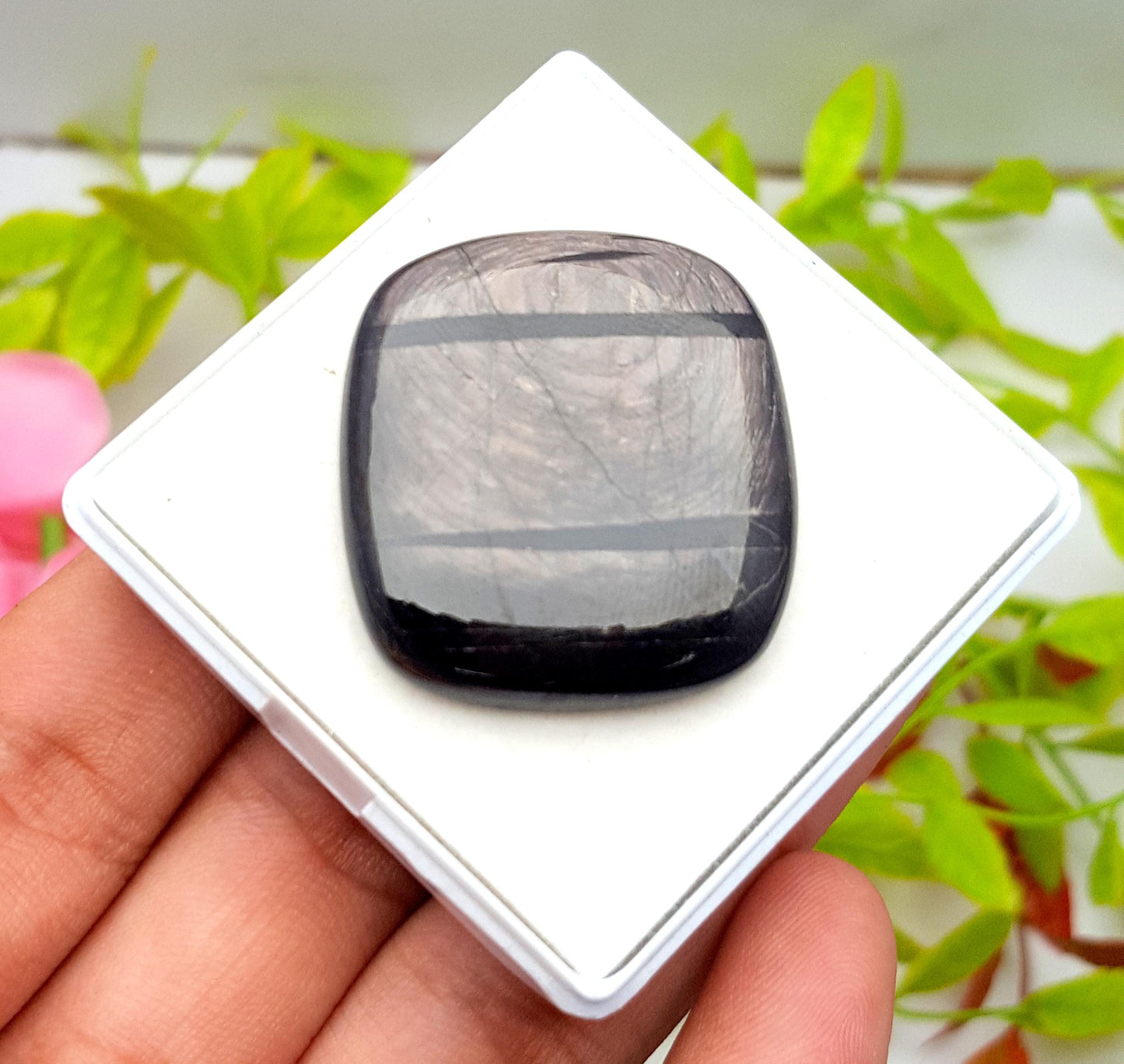 100% Natural Hyper Steen, Cushion Smooth Cabochon Loose Gemstone, 75.95 Carat, Size-33x30x6mm, For Jewelry Making,