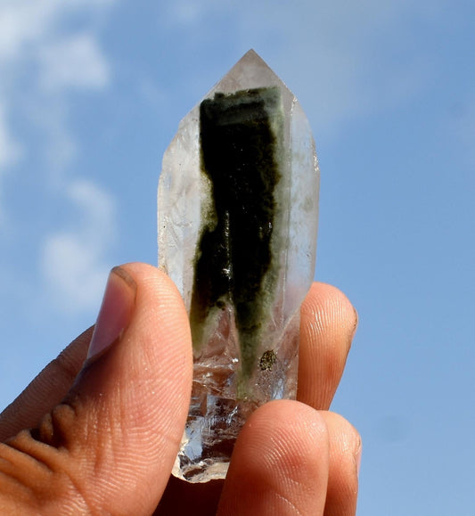 Natural Silver Phantom Lemurian Crystal, Lemurian Seed Crystal, 28.85 Gram,