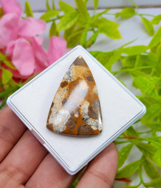 Jasper, Natural Picture Jasper, Fancy Smooth Cabochon Loose Gemstone, 44.50 Carat, Size-43x26x5mm, For Jewelry Making,