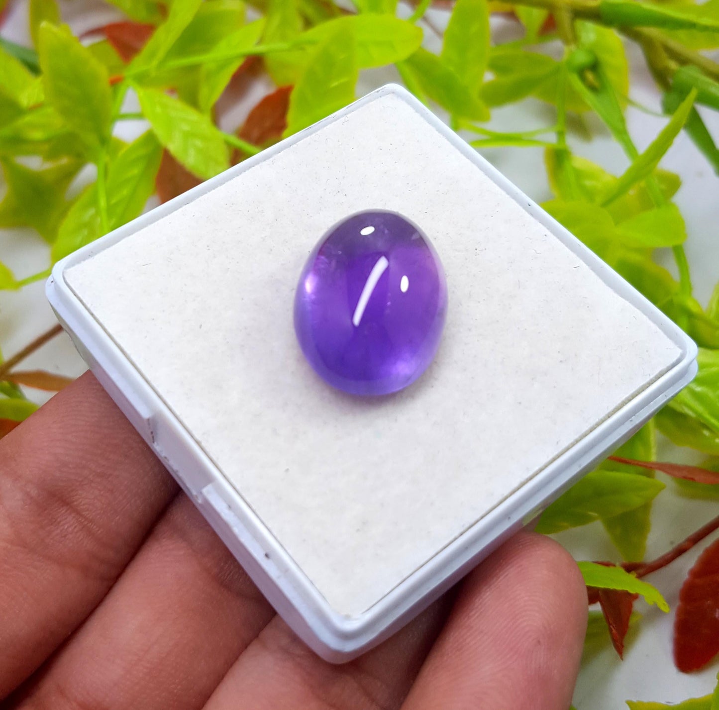 Amethyst, Natural Purple Amethyst, Oval Cabochon Loose Gemstone, 24.10 Carat, Size-16x21x10mm, Gift For Her,