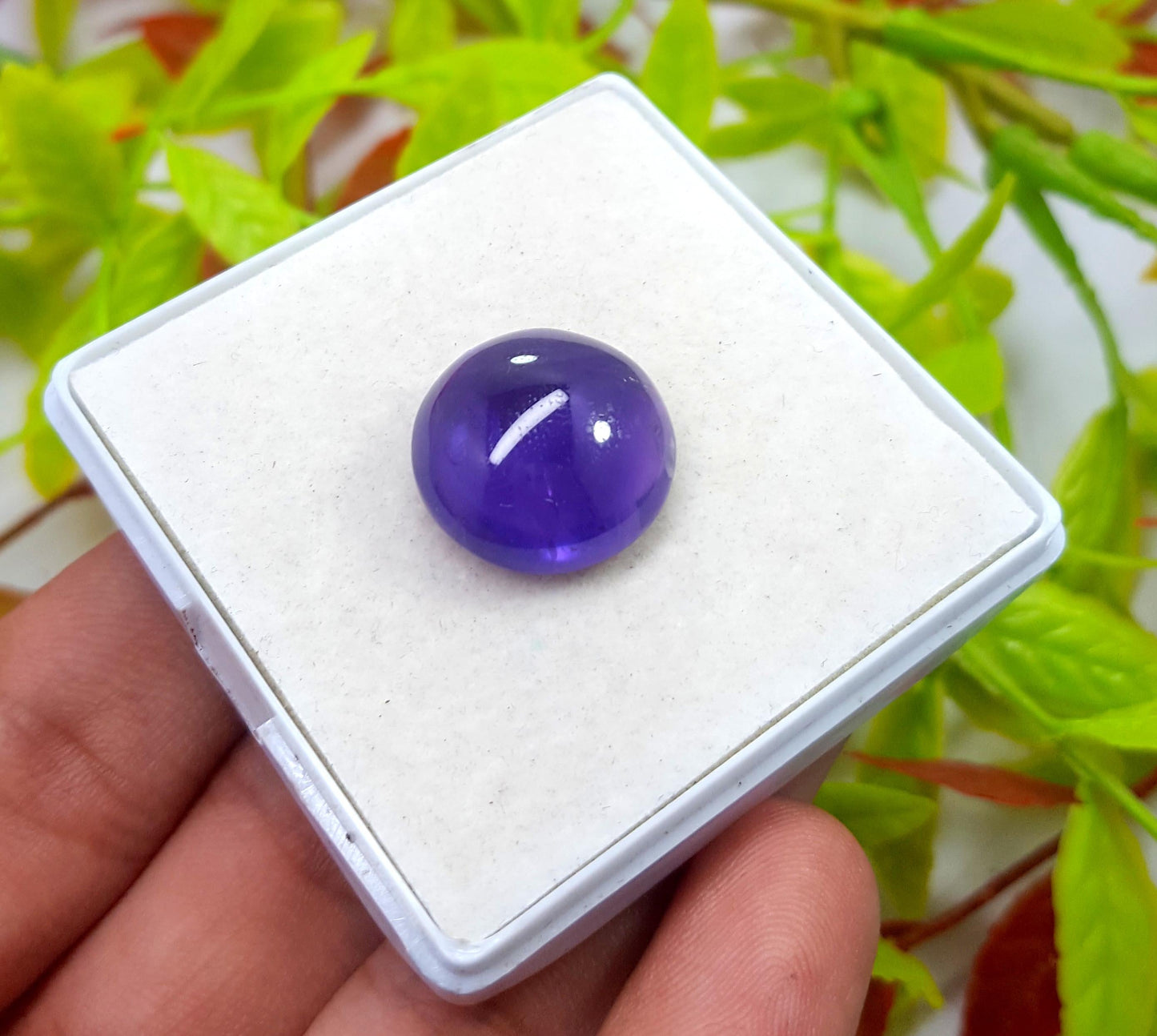 Amethyst, Natural Purple Amethyst, Round Cabochon Loose Gemstone, 18.00 Carat, Size-17x17x9mm, Gift For Her,