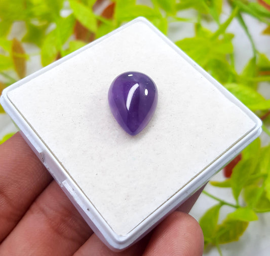 Rare & Natural Purple Amethyst, Pear Cabochon Loose Gemstone, 12.30 Carat, Size-13.5x18x7.5mm, Gift For Her,