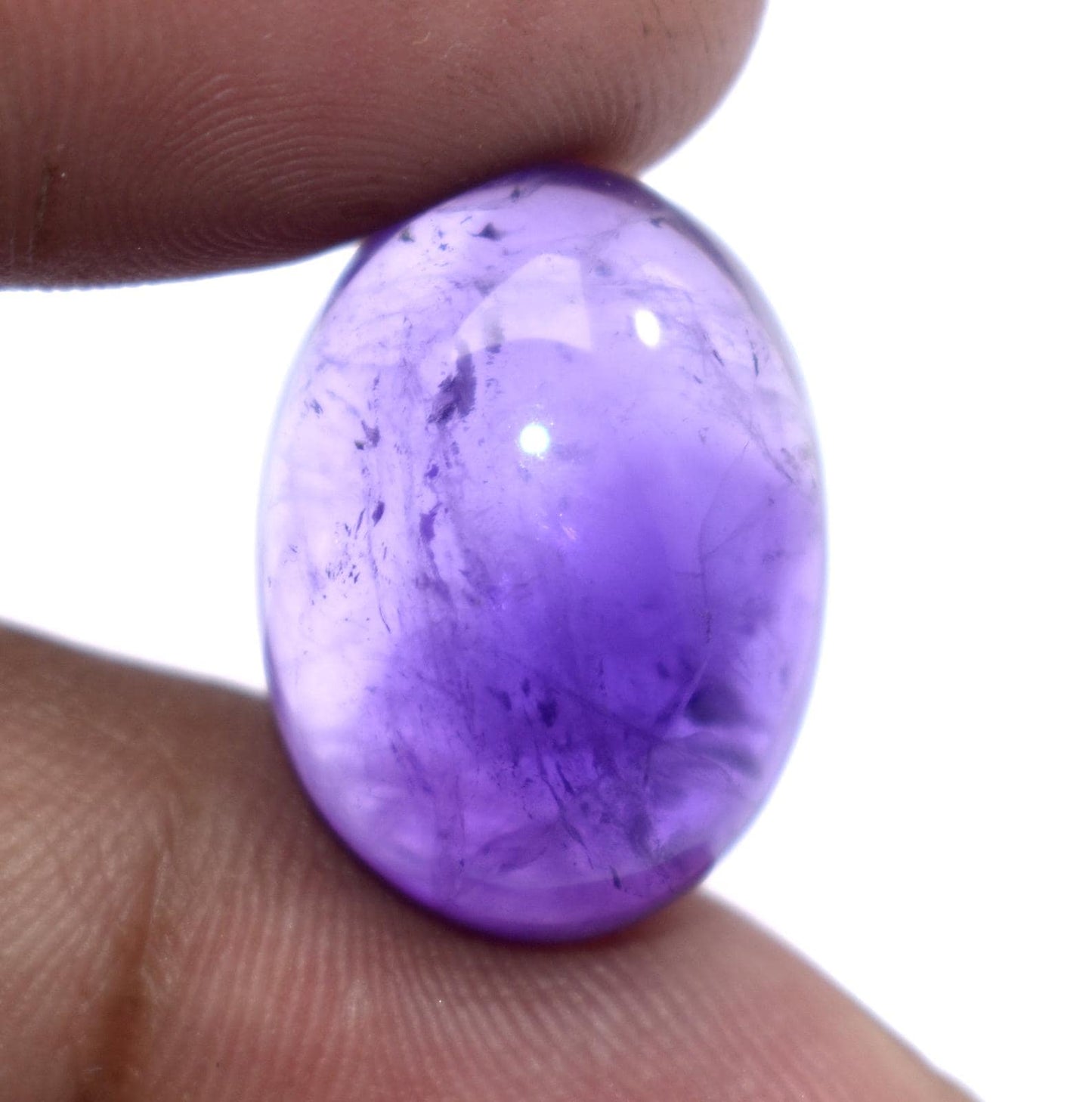 Amethyst, Natural Purple Amethyst, Oval Cabochon Loose Gemstone, 19.00 Carat, Size-14.5x19.5x9mm, Gift For Her,