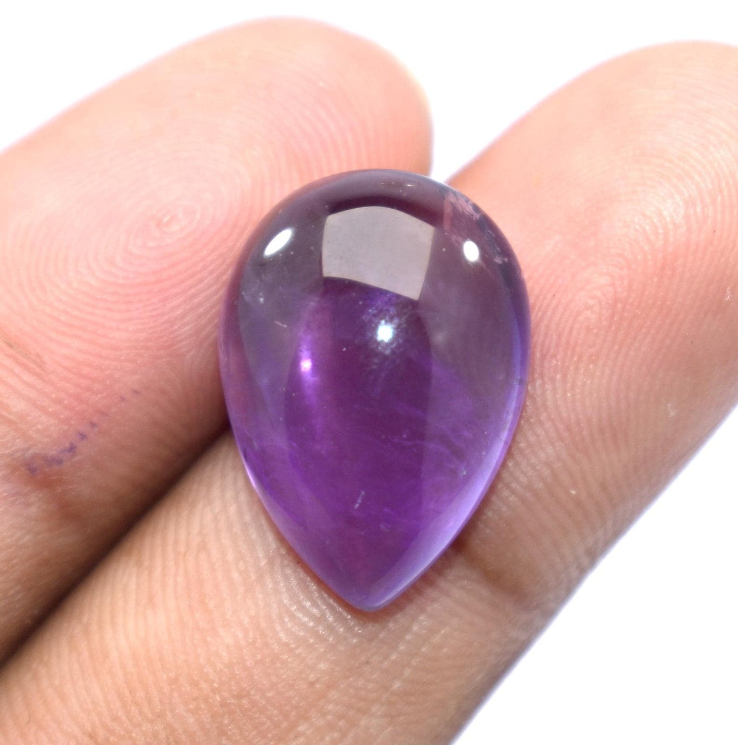 Amethyst, Natural Purple Amethyst, Pear Cabochon Loose Gemstone, 18.00 Carat, Size-13.5x18.5x8.5mm, Gift For Her,