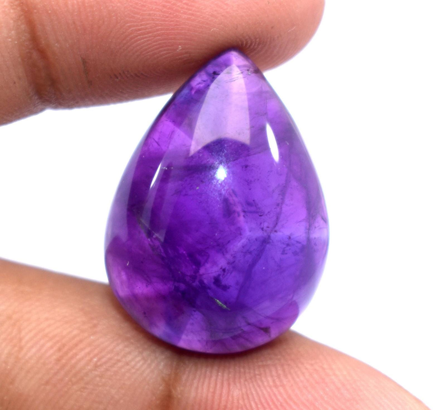 Amethyst, Natural Purple Amethyst, Pear Cabochon Loose Gemstone, 31.50 Carat, Size-18.5x24.5x10mm, Gift For Her,