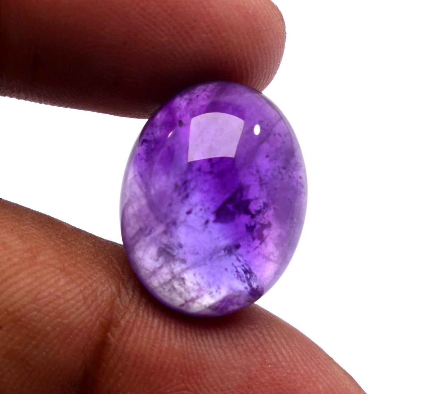 Rare & Natural Purple Amethyst, Oval Cabochon Loose Gemstone, 18.70 Carat, Size-15x19x8mm, Gift For Her,