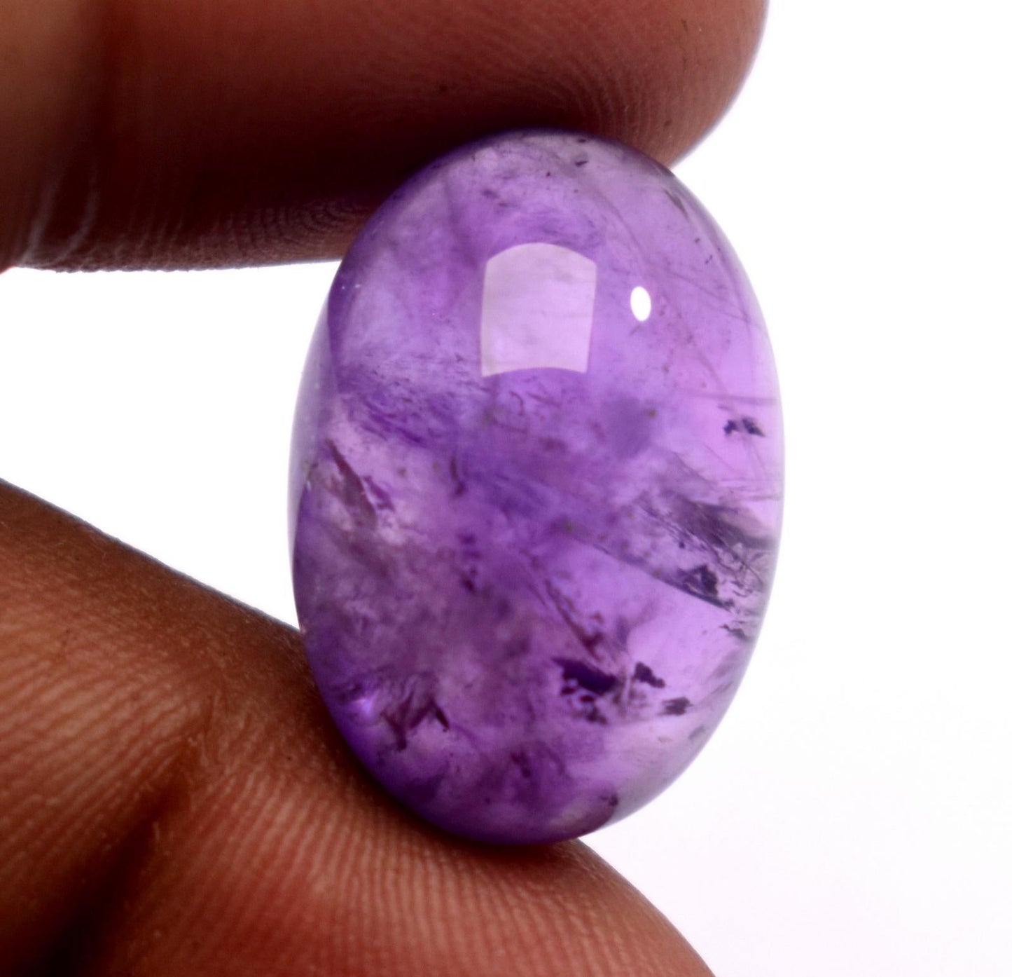 Rare & Natural Purple Amethyst, Oval Cabochon Loose Gemstone, 19.00 Carat, Size-14.5x20.5x9mm, Gift For Her,