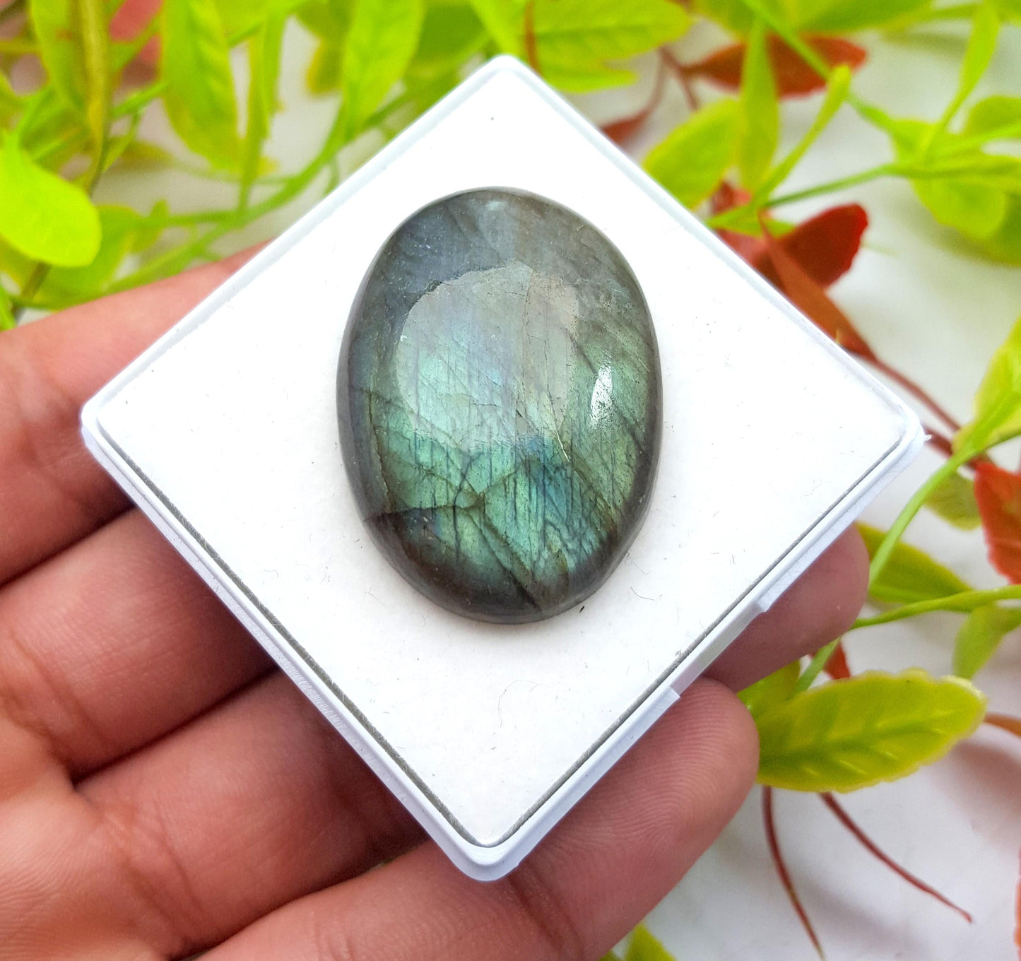 100% Natural Multi Labradorite, Oval Smooth Cabochon Loose Gemstone, 59.60 Carat, Size-36x26x8mm, Gift For Her, PC-1