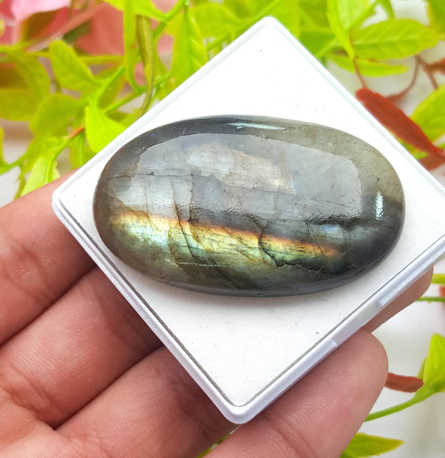 Labradorite, 100% Natural Multi Labradorite, Oval Smooth Cabochon Loose Gemstone, 106.60 Carat, Size-48x30x8mm, Gift For Her, PC-1