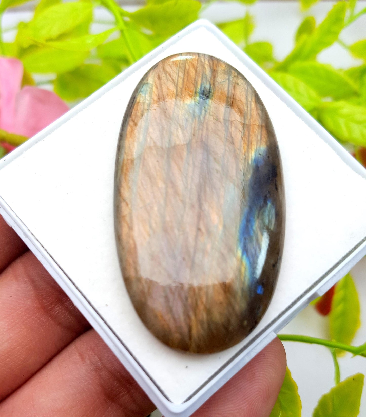 100% Natural Multi Labradorite, Oval Smooth Cabochon Loose Gemstone, 71.65 Carat, Size-51x27x6mm, Gift For Her, PC-1