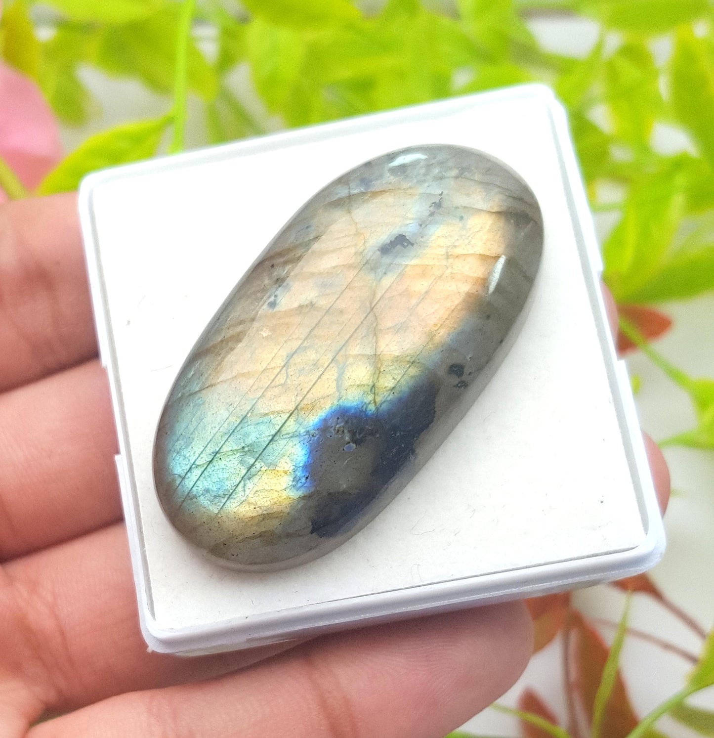 Labradorite, 100% Natural Multi Labradorite, Oval Smooth Cabochon Loose Gemstone, 108.15 Carat, Size-48x25x10, Gift For Her, PC-1