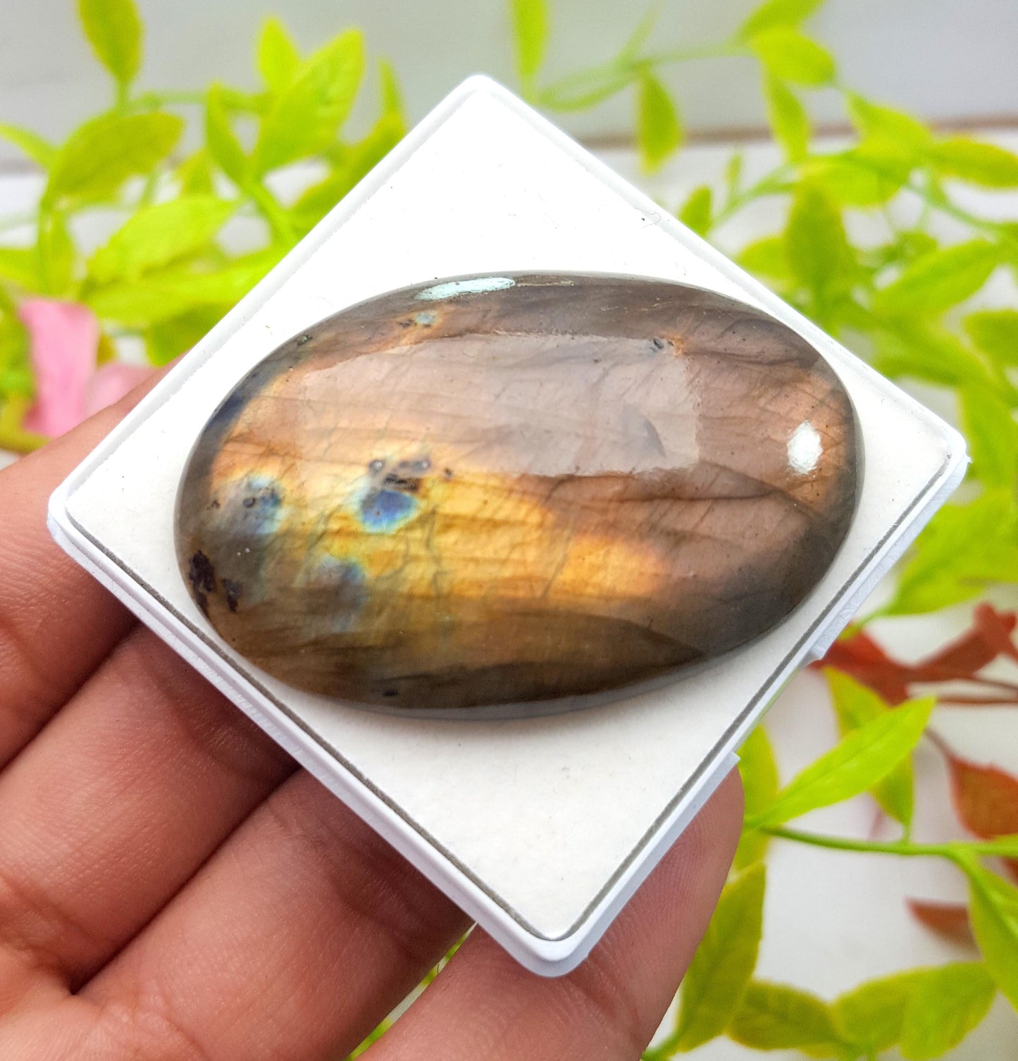 100% Natural Multi Labradorite, Oval Smooth Cabochon Loose Gemstone, 113.70 Carat, Size-50x34x9mm, Gift For Her, PC-1