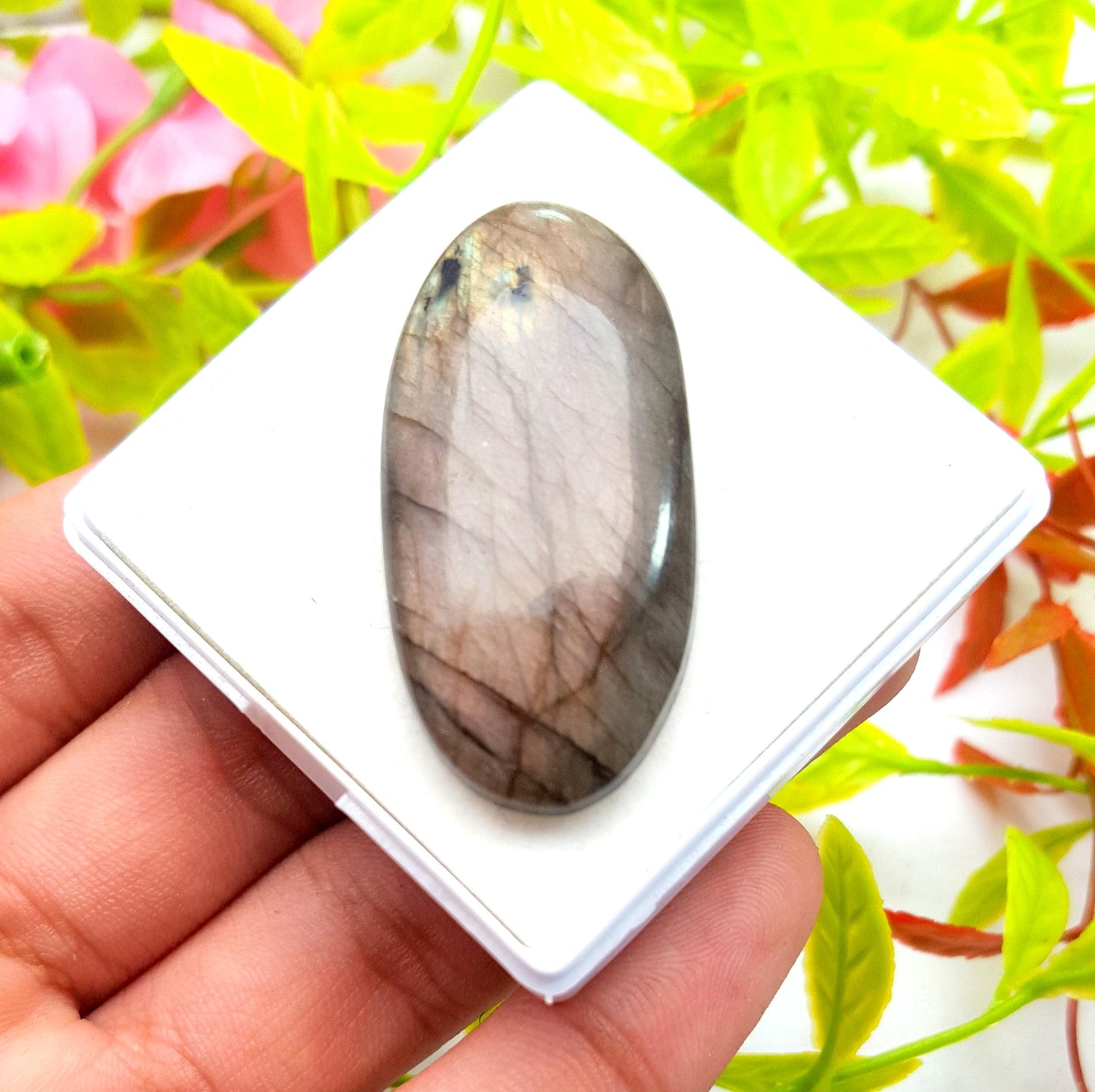 Labradorite, 100% Natural Multi Labradorite, Oval Smooth Cabochon Loose Gemstone, 61.80 Carat, Size-44x21x7mm, Gift For Her, PC-1