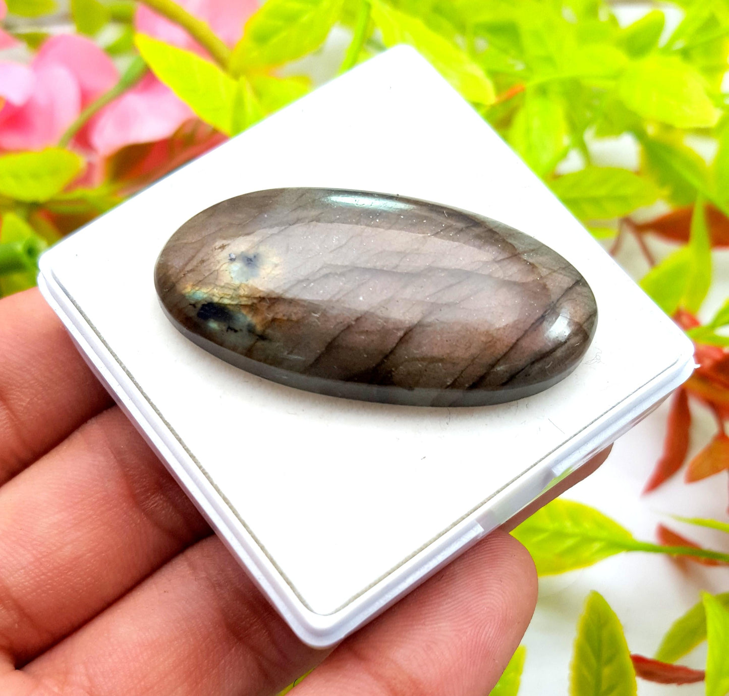 Labradorite, 100% Natural Multi Labradorite, Oval Smooth Cabochon Loose Gemstone, 61.80 Carat, Size-44x21x7mm, Gift For Her, PC-1