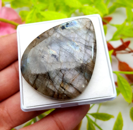 Labradorite, 100% Natural Multi Labradorite, Pear Smooth Cabochon Loose Gemstone, 104.00 Carat, Size-50x39x6mm, Gift For Her, PC-1