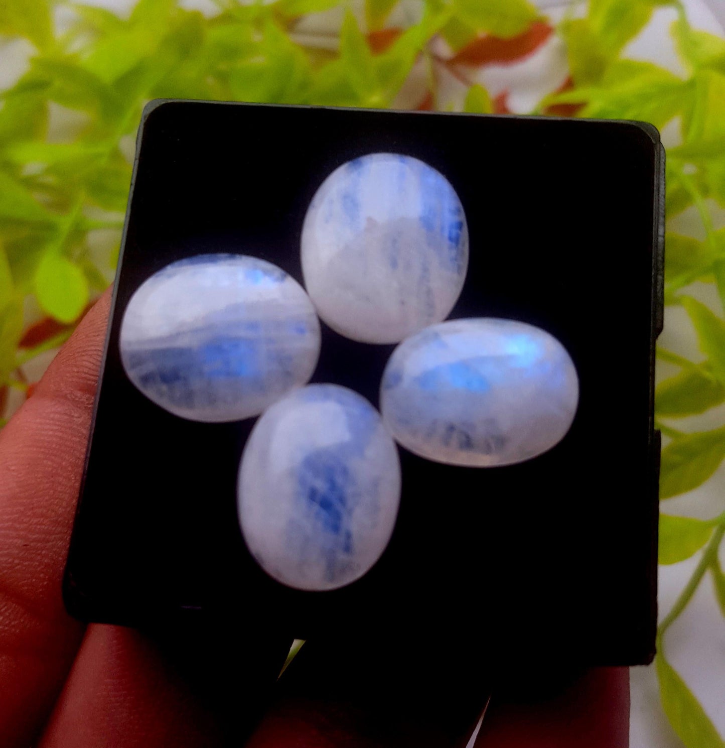 Moonstone, Natural Rainbow Moonstone, Oval Smooth Cabochon Gemstone Lot, 46.60 Carat, Size-18x15x5mm To 16x13x5mm, Gift For Her, PC-4