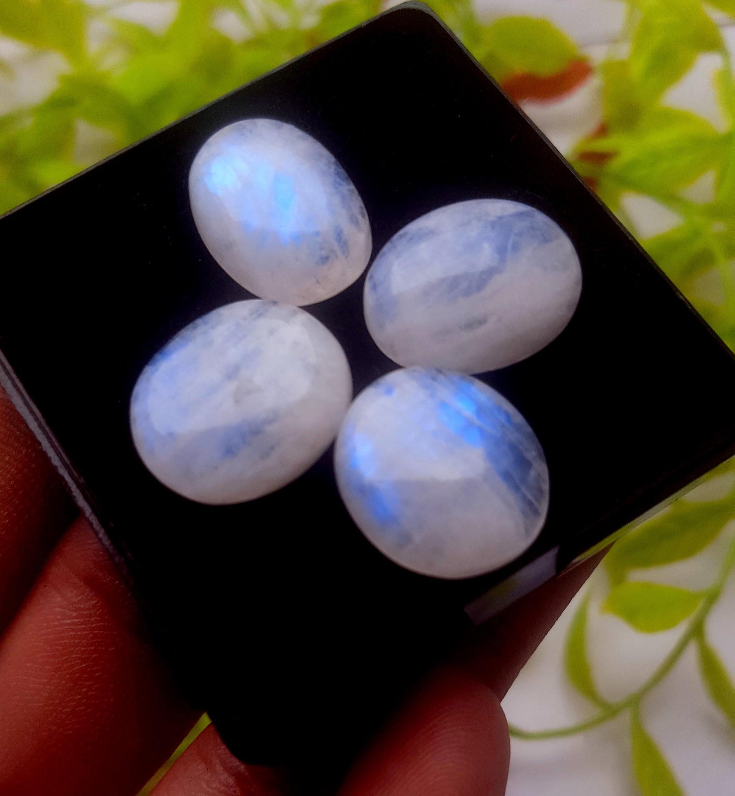 Moonstone, Natural Rainbow Moonstone, Oval Smooth Cabochon Gemstone Lot, 46.60 Carat, Size-18x15x5mm To 16x13x5mm, Gift For Her, PC-4