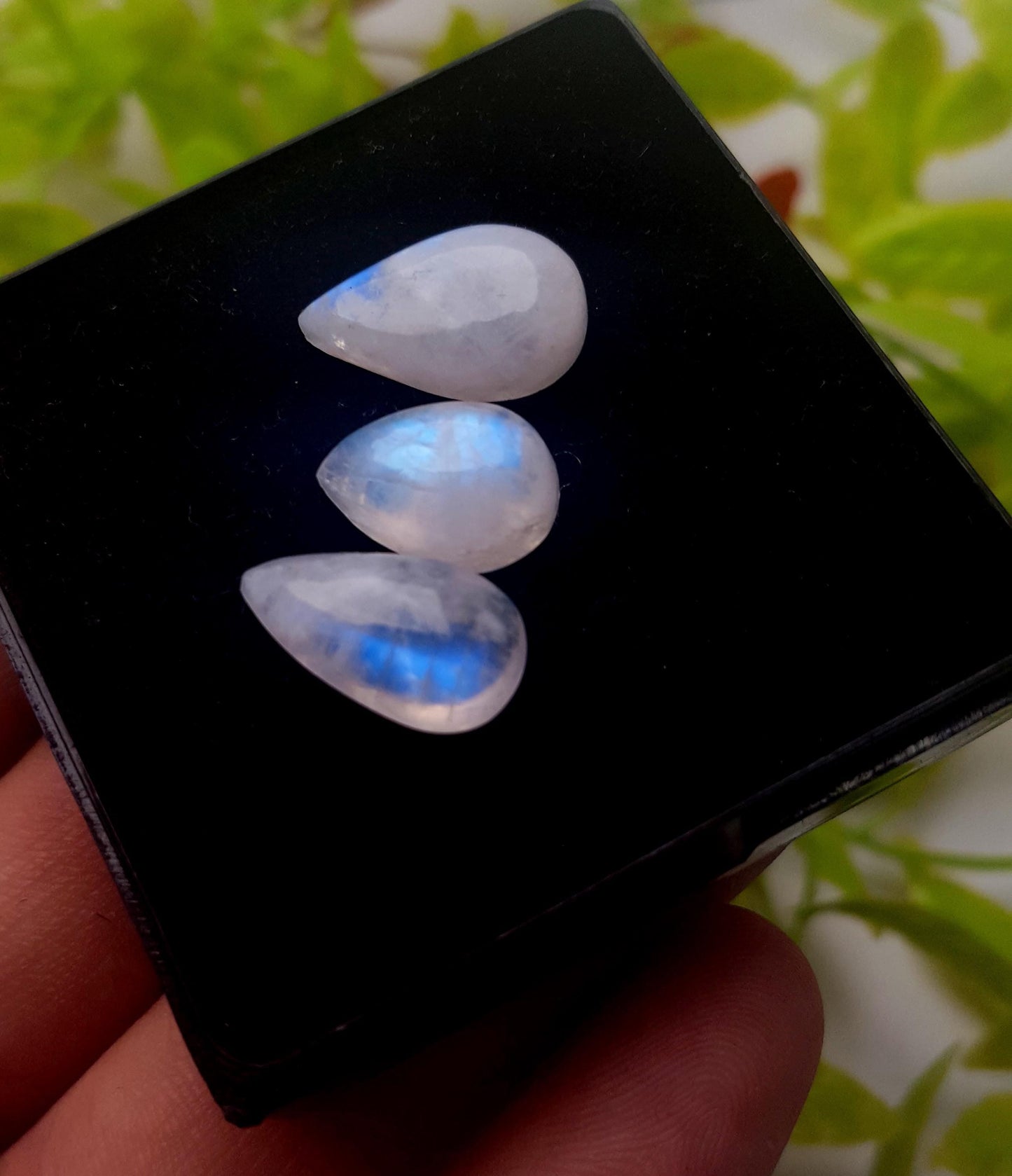 Moonstone, Natural Rainbow Moonstone, Pear Smooth Cabochon Gemstone Lot, 17.00 Carat, Size-26x10x5mm To 13x9x6mm, Gift For Her, PC-3