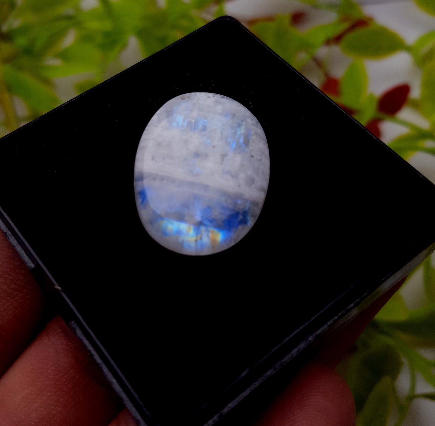 Moonstone, Natural Rainbow Moonstone, Oval Smooth Cabochon Loose Gemstone, 22.20 Carat, Size-25x19x5mm, Gift For Her,