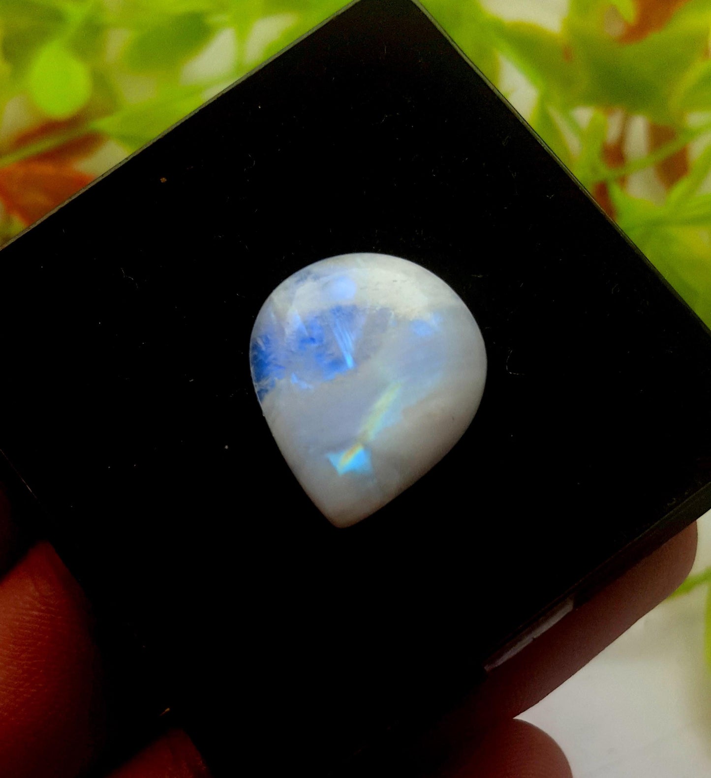 Moonstone, Natural Rainbow Moonstone, Pear Smooth Cabochon Loose Gemstone, 19.10 Carat, Size-20x15x6mm, Gift For Her,