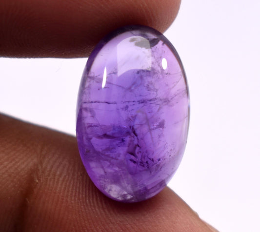 Rare & Natural Purple Amethyst, Oval Cabochon Loose Gemstone, 14.70 Carat, Size-12.5x20x9.5mm, Gift For Her,