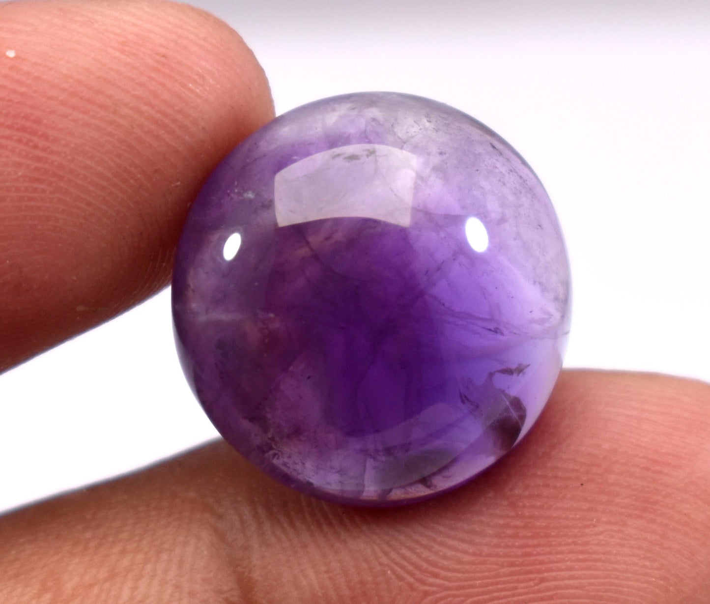 Rare & Natural Purple Amethyst, Round Cabochon Loose Gemstone, 26.70 Carat, Size-18x18x8mm, Gift For Her, Pc-1