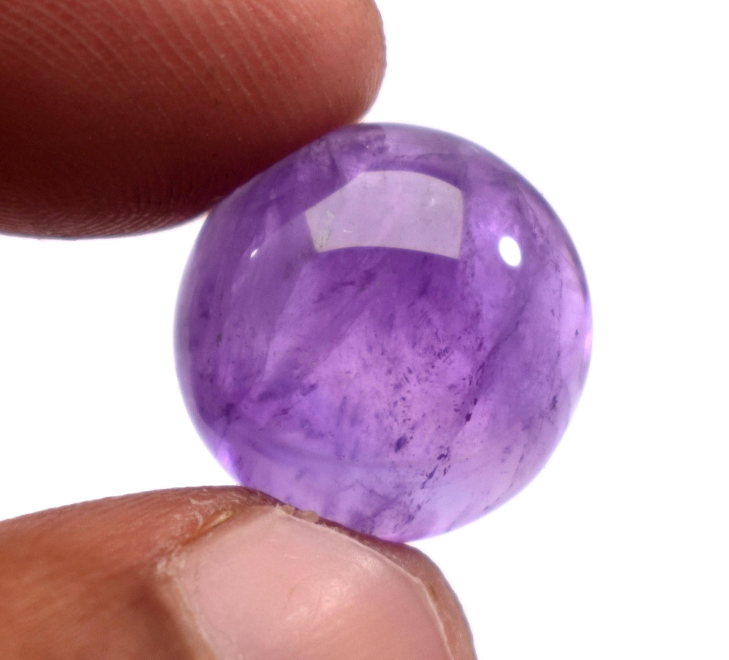 Rare & Natural Purple Amethyst, Round Cabochon Loose Gemstone, 11.00 Carat, Size-14.5x14.5x7.5mm, Gift For Her, Pc-1