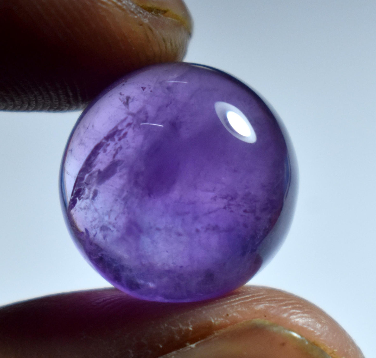 Rare & Natural Purple Amethyst, Round Cabochon Loose Gemstone, 15.20 Carat, Size-15x15x9mm, Gift For Her, Pc-1