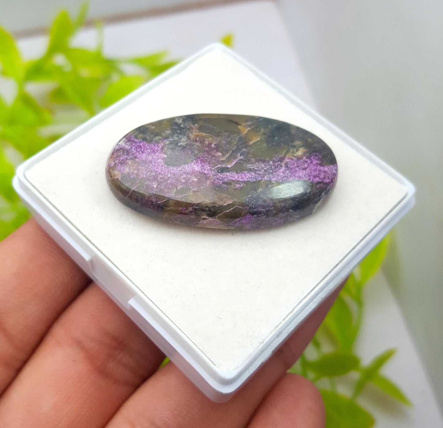 Purpurite, Natural Purpurite, Oval Smooth Cabochon Loose Gemstone, 48.50 Carat, Size-39x20x7mm, Gift For Her, PC-1