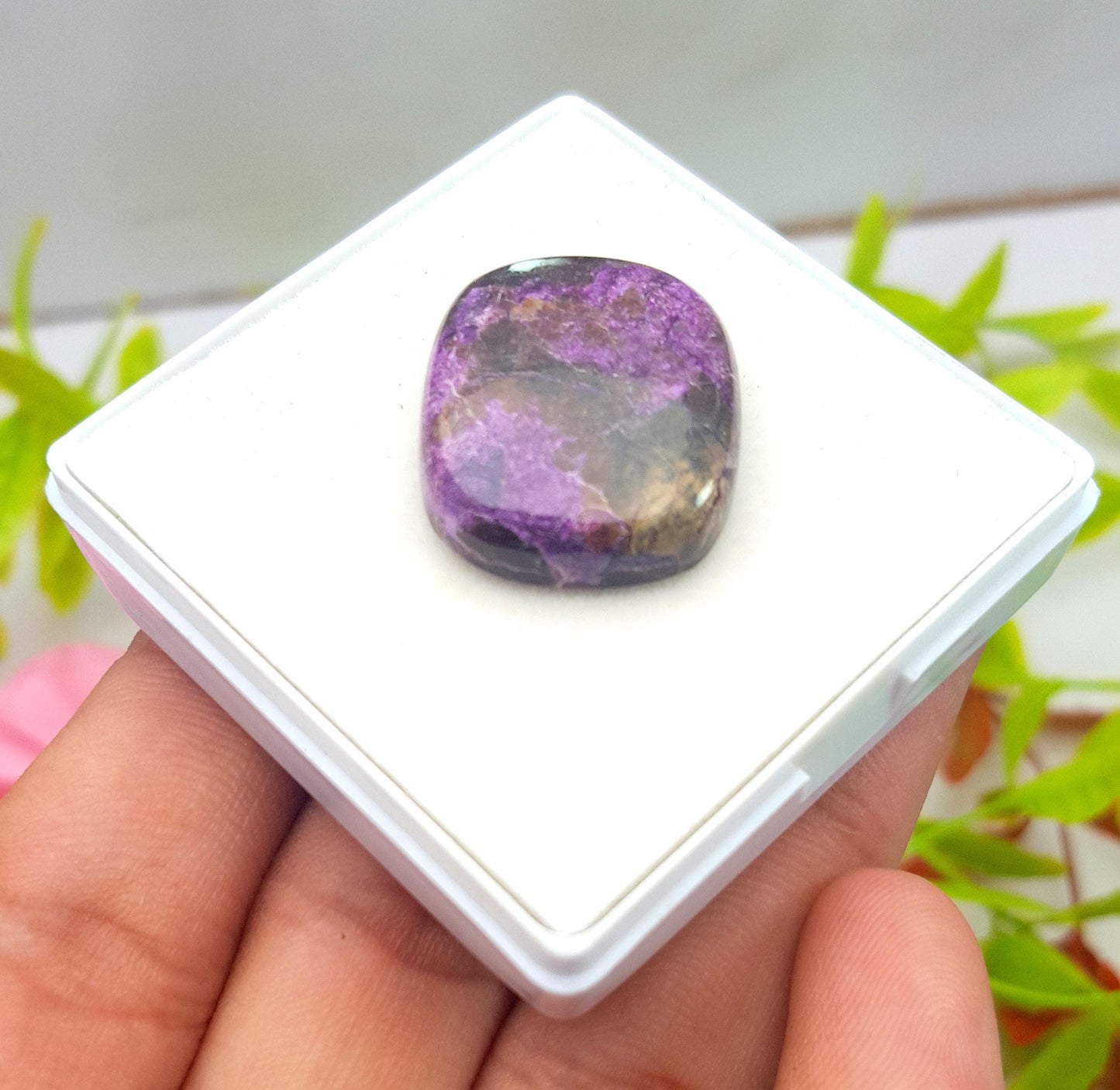 Purpurite, Natural Purpurite, Cushion Smooth Cabochon Loose Gemstone, 27.30 Carat, Size-23x20x6mm, Gift For Her, PC-1