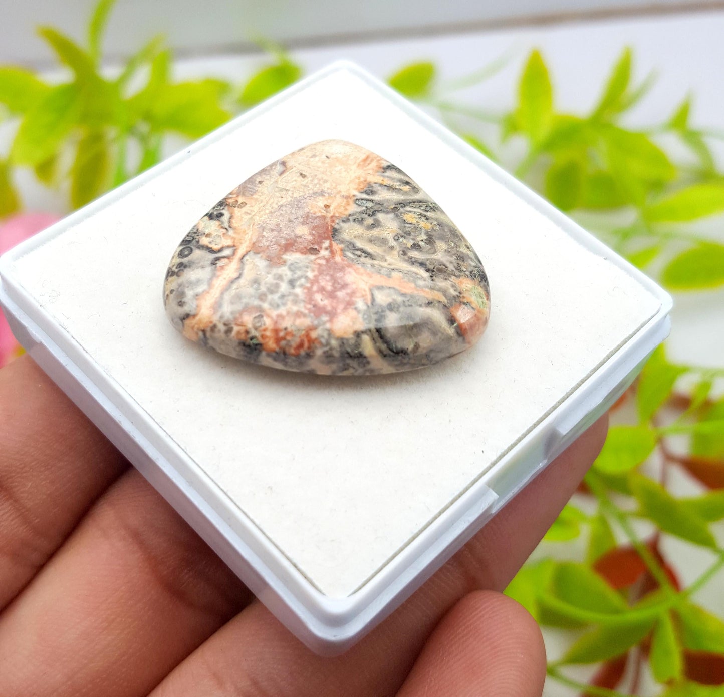 Jasper, Natural Leopard Skin Jasper, Pear Smooth Cabochon Loose Gemstone, 38.70 Carat, Size-31x29x6mm, Gift For Her, PC-1