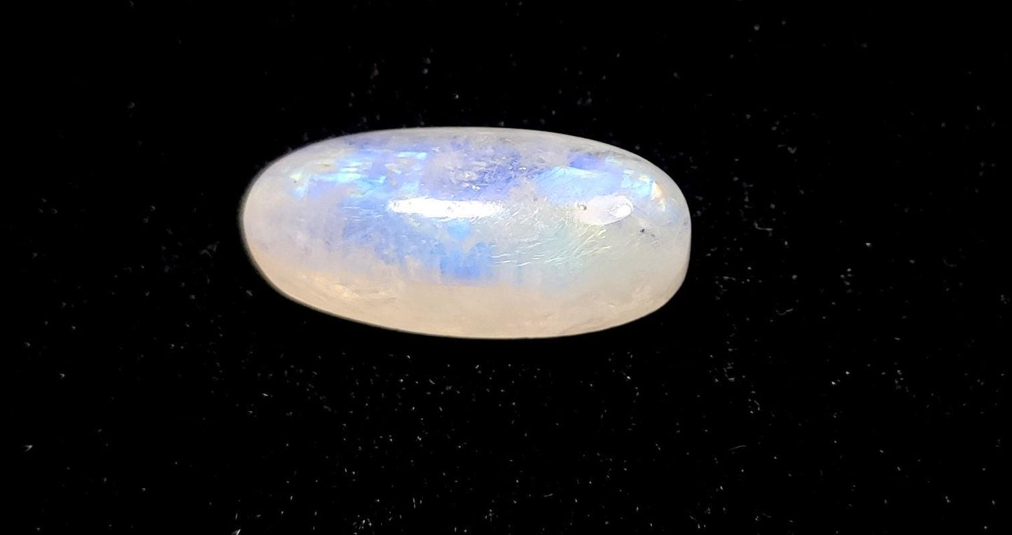 Rainbow Moonstone, Oval Blue Flashy Loose Gemstone, 10.60  Carat, Size-9x20x6mm,