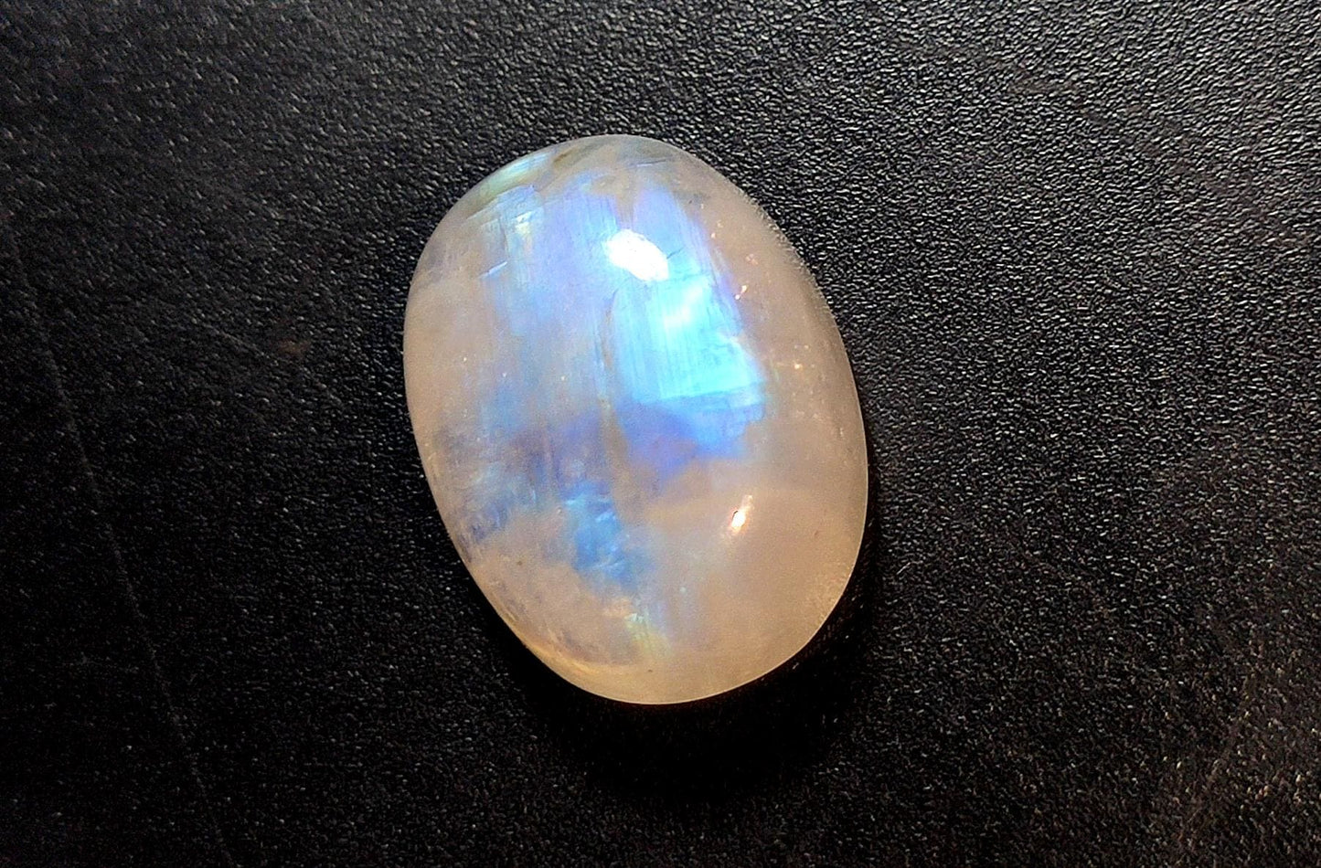 Rainbow Moonstone, Oval Blue Flashy Loose Gemstone, 12.00 Carat, Size-12x16x6mm,