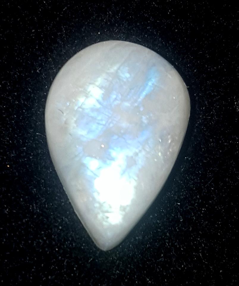 Moonstone, Natural Rainbow Moonstone, Pear Blue Flashy Loose Gemstone, 8.80 Carat, Size-16x11x6mm, Gift For Her,